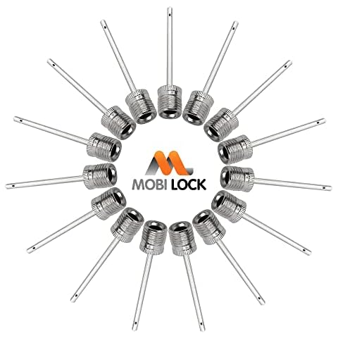 Mobi Lock Ball Pump Inflation Needle (Pack of 15) - Stainless Steel Air Pump Needles - Ideal for Blowing Up Football, Basketball, Volleyball, and All Other Sports Balls Cover