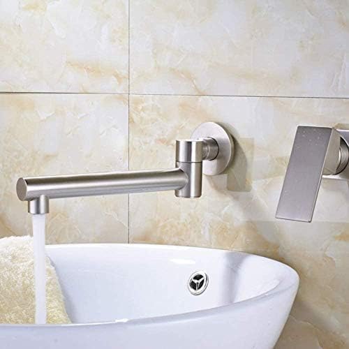 Robinet de lavabo mitigeur mural deux trous eau chaude - 4