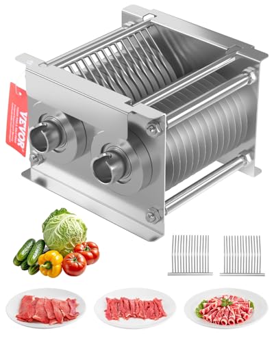 VEVOR Lame de coupe-viande commerciale, 7 mm, ensemble de lames pour machine à couper la viande SJY-DQ90, acier inoxydable, ensemble de lames de trancheuse à viande, pour viande désossée, légumes mous