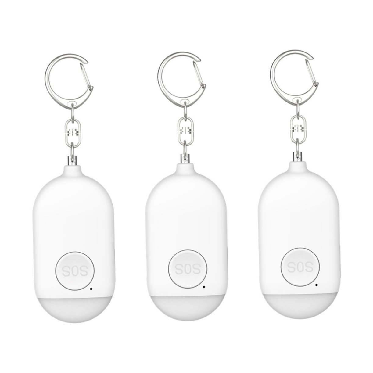 Hemobllo 3pièces Alarme De Sécurité Portable pour Femmes Dispositif Alerte Urgence Compact Et Léger pour Jogging Et Déplacements Nocturnes Facile à Utiliser Transporter Blanc