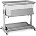Cowiewie Bassinet Bedside Sleeper, Baby Bassinet 10 Major Functions to Meet All The Needs of Newborn Bedside Bassinets with Wheels (Grey)