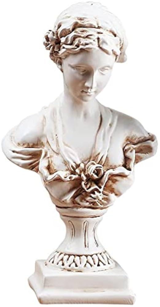 Amazon.co.jp: 銅像 女の子の頭の置物像、樹脂製の女性の彫刻の部屋の