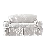 Sure FIT Matelasse Damask 1-Pc Loveseat-White