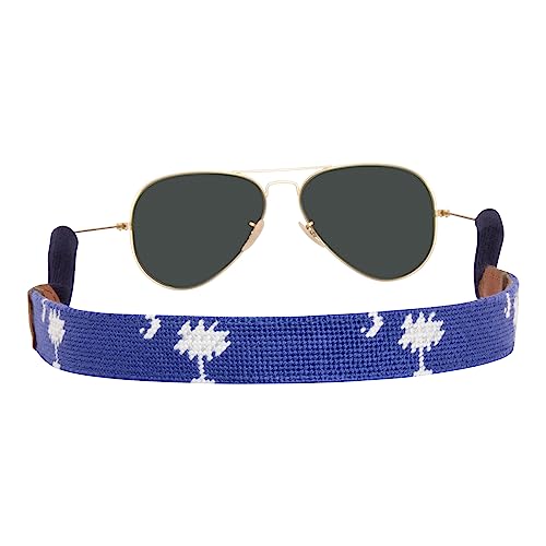 Image of Leather Hand-Stitched Needlepoint Sunglass Strap Retainer