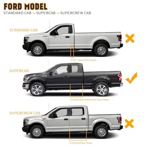 Estribos laterales 6 pulgadas para Ford F-150 y serie Super Duty miniatura 4
