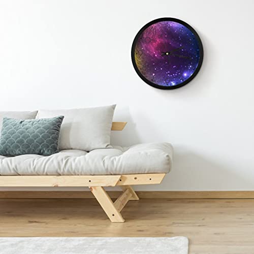Horloge murale ronde décorative couleur nébuleuse 25.4cm grands chiffres
