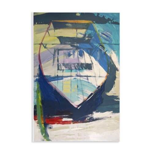 'Abstract Row Boat on Beach Coast Expressive'| Wall Plaque Art