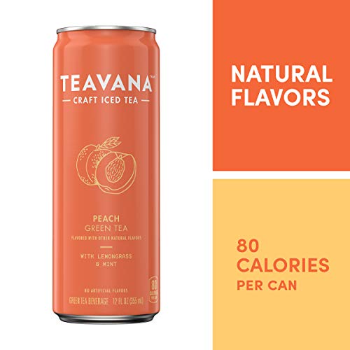 Teavana Craft Peach Iced Natural Green Tea with Lemongrass, Mint, Peach Flavor 12 Fl. Oz. Cans (Pack of 12) - Thumbnail 7