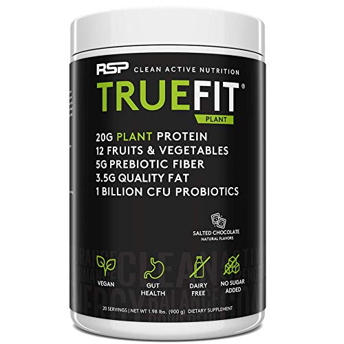 Rsp Nutrition Vegan Aminolean Pre Workout Energy (Pineapple Coconut 25 Servings) With Truefit Vegan Protein Powder (Salted Chocolate 2 Lb) #TOP1