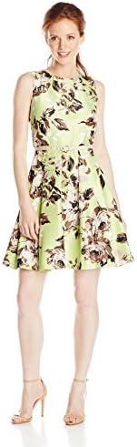 Julian Taylor Women's Petite Sleeveless Printed-Floral Shantung Dress