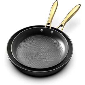 imarku Cast Iron Skillets, Non Stick Frying Pans 2Pcs – 10 inch & 12 Inch Frying Pan Set, Long Lasting Frying Pans Nonstick, Professional Nonstick Frying Pan, Easy to Clean