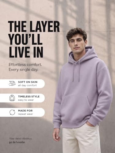 Image of Nobero Heavy Duty Oversized Solid Hoodie for Men | Hoodies for Men | Oversized Fit | Solid Colour | Thick Fleece Fabric | Drawstring Hood