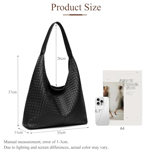 Gluckstar Sac Cabas Femme Grand PU, Shopper Tissé, Sac à Main Élégant – vue 5