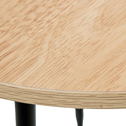 Table d'appoint bois et pieds métal au design géométrique bicolore - 3