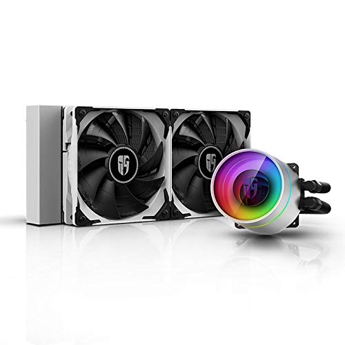 DEEP Cool Castle 240EX WH, Addressable RGB AIO Liquid CPU Cooler, Anti-Leak Technology Inside, Cable Controller and 5V ADD RGB 3-Pin Motherboard Control, TR4/AM4 Supported, 3-Year Warranty