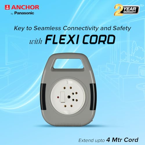 Image of Anchor by Panasonic 6A Cherry Flexicord Socket 3 Pin 4 Mtr