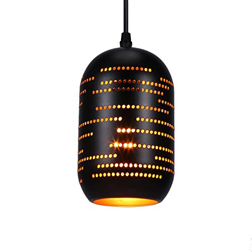Maxmer Lámpara de Techo Luz Vintage Colgante Industrial Estilo Nórdico, E27 Casquillo, Color Negro
