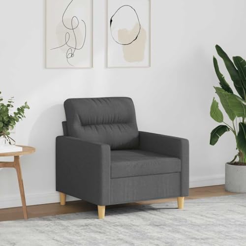 Mokuyary Sillón gris oscuro silla de relajación de tela de 60 cm, silla para relajarse, sala de estar, hogar, oficina, dormitorio -B