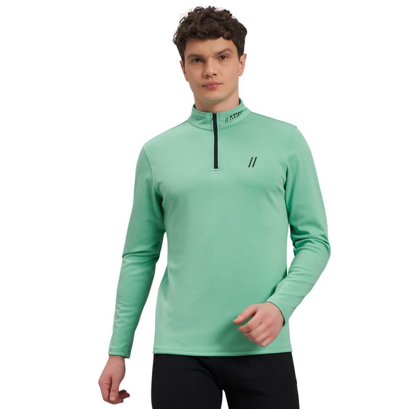 Image of ATICX Polyester Full Sleeve Compression High Turtle Neck Sports Jersey T Shirt for Men - Quick Dry Fit Gym Workout Top for Running, Swimming, Training, Cycling, Football, Badminton