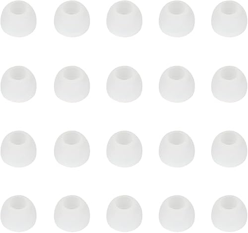 10 pares de almohadillas de silicona de repuesto para auriculares intrauditivos, puntas de goma, tapas de auriculares (color blanco)
