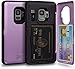 TORU [CX PRO] Wallet Cover Designed for Galaxy S9 Case with Card Holder, Mirror & USB Adapter - Purple
