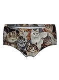 Women's Fashion Cute Group Cat 3D Printed Animal Underwears Briefs Gifts S