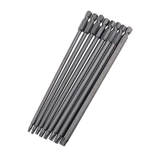 OTOTEC 8 Stück 100 mm/150 mm extra lang S2 Stahl Torx Schraubendreher-Bit-Set für manuelle elektrische Schraubendreher Luftwerkzeuge, 150 mm