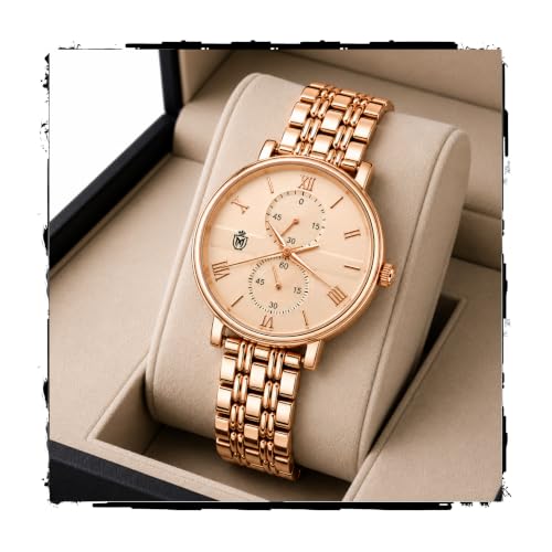 Image of MOOVER Women's Analog Quartz Watch with Stainless Steel Strap