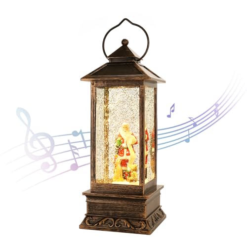 Christmas Snow Globe Lantern Crystal Glitter Lantern Features 8 Songs and 6-Hour Timer Function Ideal for Holiday Decorations and Gifts USB and Battery-Powered Snow Globe (Santa Claus) by JEDAWN - Used condition - US$17.40