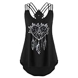 Loose Tank Tops for Women Graphic Women Gradient Print Long Seelve T-Shirt Loose Casual Gradient Tan
