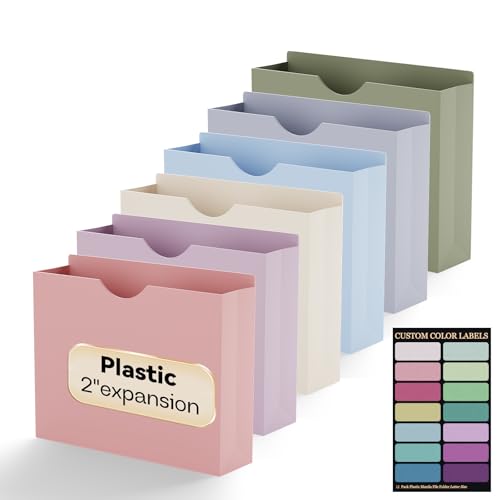 Chemises en plastique manille de qualité supérieure avec soufflet extensible de 5,1 cm lot de 12