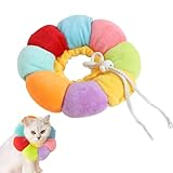 GNALIA Collerette Chat Anti Léchage Multicolore, Collier Élisabéthain Taille S Pour Chats Collier Médical Post Opératoire Souple 1 Pièce