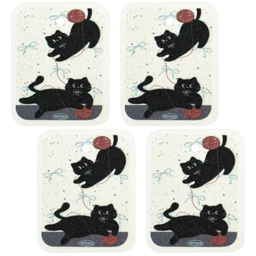 Wood Pulp Cotton Dish Washing Kitchen Scrubber, 4 Pack Reusable Cleaning Wood Pulp Cotton Multipurpose Scratch-Free Sponges,Water Absorbent and Fast Drying,Suitable for Dishes, Fruit, Vegetable