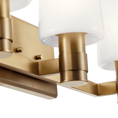 Image of Kichler Adani 3-Light Vanity Light Fixture, Modern Bathroom Vanity Lighting with Opal Glass in Champagne Bronze for Bathroom or Powder Room Wall Mount (8.25 inch x 24 inch), 55176CPZ
