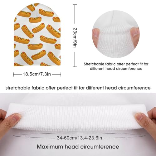 Funny Hot Dog Lover Kids Beanie Hat for for Girls Boys Children Cap Winter Knitted Chemo Cancer Headwear Accessories Gifts Decoration Black2
