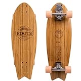 ROOTS Surfskate for Onshore Surfing Training & Coaching - Custom-Made Surf Skateboard with 31' X-Large Bamboo Lightweight & Anti-Slip Deck | Adjustable Truck Flexibility - Stylish Carry On Bag