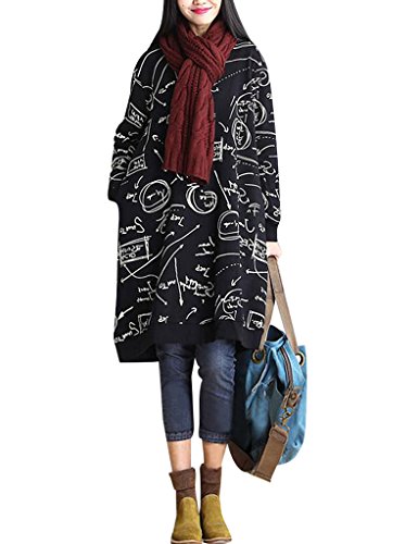 Tops à manches longues imprimés amples col rond vêtement mode automne pour femme Youlee