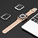 Liwin 3-Pack Tempered Glass Screen Protector Cases Compatible with Apple Watch SE / Series 6 / 5 / 4 40mm, HD Hard PC Protective Cover Case Compatible with iWatch Series SE / 6 / 5 / 4 (40mm, Black/Clear/Rosegold)