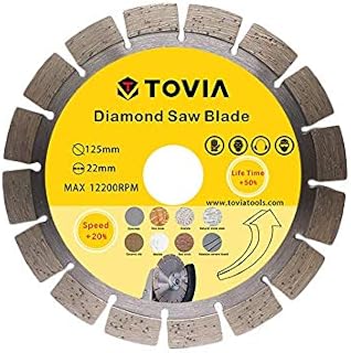 T TOVIA Segmented Diamond Saw Blades, Dry Wet Cutting for Granite, Marble, Wall Tile, Cement, 4 1/2" X 7/8" Arbor Fit to Angle Grinder, Stone Cutting Machine