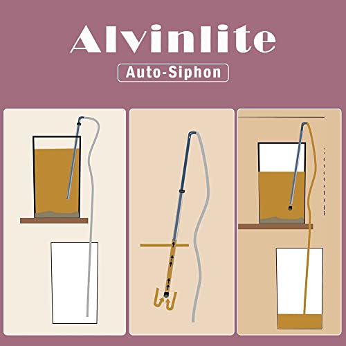 Alvinlite Wine Brewing Siphon, Regular Siphoning Kit Siphon Racking Cane For Beer Wine Bucket Bottle With Clear Tubing 13Inch #TOP2