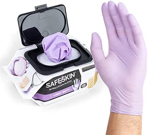 SAFESKIN Disposable Nitrile Gloves in POP-N-GO Pack, Light Duty, Powder-Free - For Food Handling, First Aid, Hair Coloring