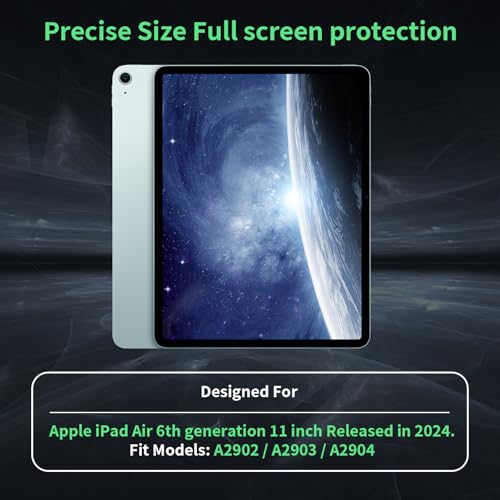 Image of Privacy Screen Protector Compatible with iPad Air 11 M2 /M3 (6 /7th Generation,2024 /2025), Anti-Glare Blue Light Film Anti-Spy Filter, Bubble-Free Shield Easy Install Guard Removable Cover