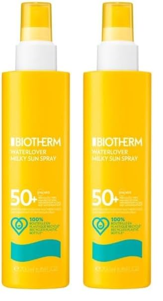 BIOTHERM - Waterlover Crème Solaire Hydratante - Lait Solaire Waterproof - Corps & Visage - Sans Taches Blanches (Lot de 2)