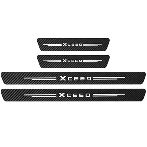 WWMOZ Car Door Sill Protector Strips,Carbon Fiber Threshold Protective Film,for Kia XCeed,Anti Scratch Waterproof,Car Accessories