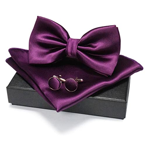 Set de corbata de moño para hombre con portacubiertos y pañuelo