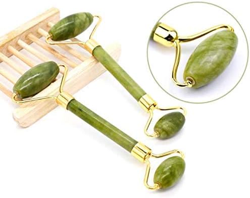 Bliss Times Stone Facial Roller - Natural Jade Stone Facial Roller Manual Massage with Gua Sha Tool for Face Eye Neck Foot Massage For Men and Women, Skin care And Anti-Aging Therapy