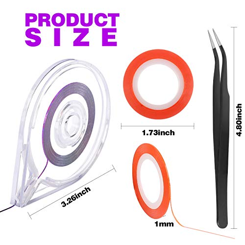 64 Rolls Nail Striping Tape Line, Fandamei 32 Colors Striping Tapes Line Adhesive Sticker With 2Pcs Nail Tape Roller Dispensers, 1Pcs Nail Art Tweezers. Nail Art Decoration Sticker Diy Nail Tip #TOP1
