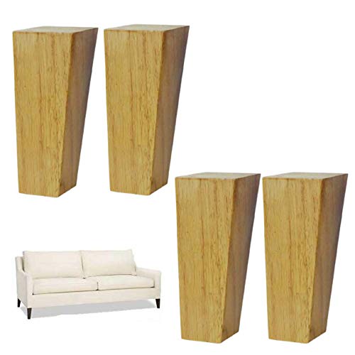 TAXXII Patas de Mesa Piezas Estilo Nórdico Madera Roble, Patas Cuadradas de Repuesto para Muebles, Sofás y Sillones, para Muebles, Sofás, Sillas, Mesas de Centro, Otomanas, con Tornillos