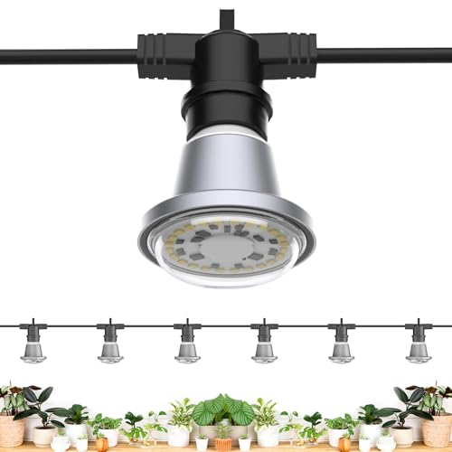 SANSI Hanging Grow Light String for Indoor Outdoor, 6 Led Grow Light Bulbs 72W