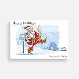 Mail Carrier Thank You Holiday Cards 50 Pack Santa Scene - SHIPPING INCLUDED